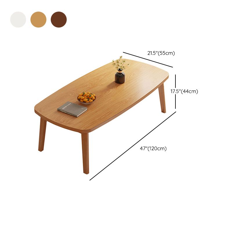 Modernistic Wooden Coffee Table Elliptical 4 Legs Cocktail Table