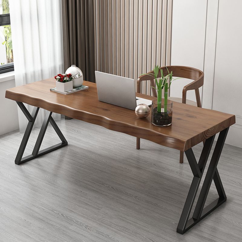Industrial Solid Wood Office Desk 27,6-inch brede schrijfbureau met ijzeren benen
