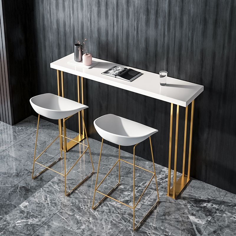 Glam Wood Counter Table with Rectangle Table Top Sled Table - 41.3" H Clearhalo 'Bar Furniture' 'Bar Tables' 'bar_tables' 'furn' 'furn_bar_tables' 'Furniture' 'furniture_bar_tables' 'Kitchen & Dining Furniture' 1200x1200_8ad82d98-4145-488c-a79b-715d55b2c1e0