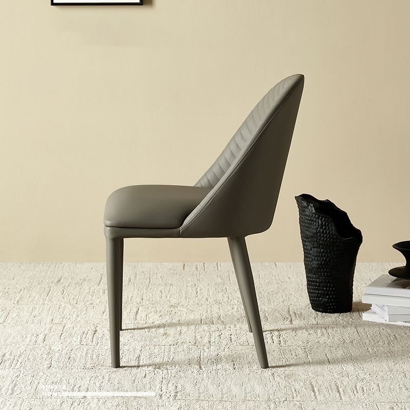 Contemporary Metal Dining Room Chairs Dining Armless Faux Leather Chairs Clearhalo ' kitchen&dining_furn' 'Dining Chairs' 'Dining Tables & Seating' 'dining_chair' 'furn' 'furn_dining_chair' 'Furniture' 'furniture_dining_chair' 'Kitchen & Dining Furniture' 'kitchen' 1200x1200_8ad84892-03be-43e0-a9eb-dea981419393