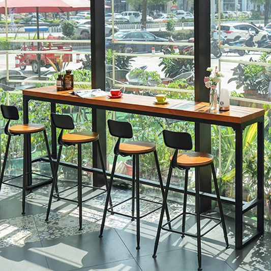 Tavolo da barra in legno massiccio marrone chiaro glam tavolo da bistrot con cavalletto