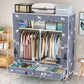 Modern Style Wardrobe Armoire Steel Frame Home Wardrobe with Drawers