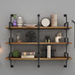 Wooden Wall Mounted Bookshelf Industrial Floating Storage Bookcase