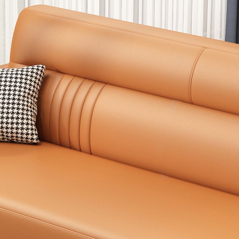 縫う枕バックスクエアアームコットンブレンドとフェイクレザーのセッピーソファ