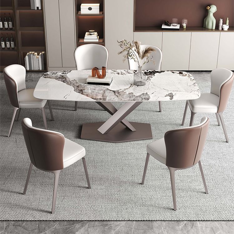 Nordic Glam Sintered Stone Dining Table Set 1/4/5/6/7 Pieces Dining Set