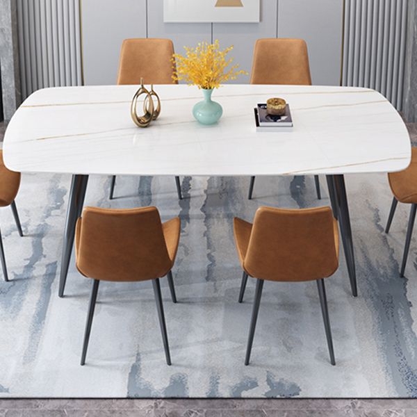 Industrial Home Sintered Stone Scratch Resistant Dining Table 4 Legs Base Rectangle Table Clearhalo ' dining_table' 'Dining Tables & Seating' 'Dining Tables' 'furn' 'furn_dining_table' 'Furniture' 'furniture_dining_table' 'Kitchen & Dining Furniture' 'kitchen&dining_furn' 'kitchen' 'kitchen_dining_table' 1200x1200_8adbfe97-8441-4242-b8f8-017455c7d3ff