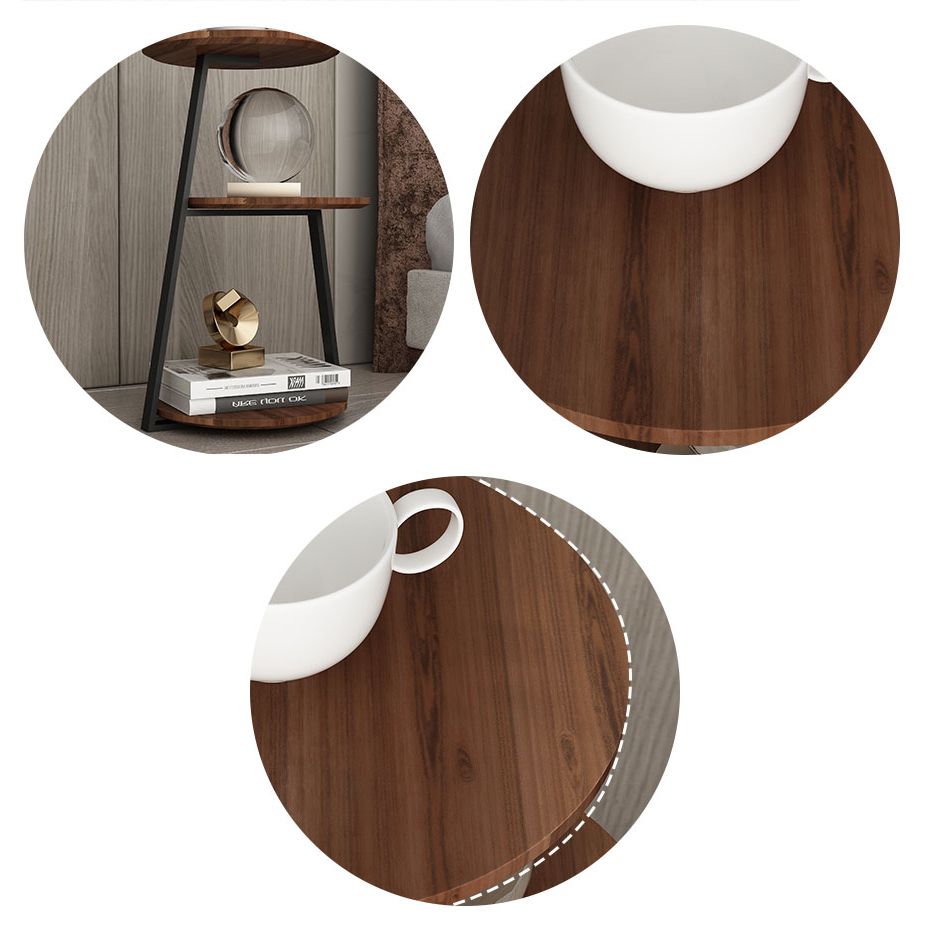 24.4" Tall Scandinavian Style Side End Table Metal Abstract Side Accent Table