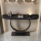 12 Inch Wide Accent Table Half Moon Stone Console Table for Hall Clearhalo 'Console Tables' 'console_tables' 'Entry & Mudroom Furniture' 'furn' 'furn_console_tables' 'Furniture' 1200x1200_8adf210b-c7f8-416f-9cbe-8567a101f644