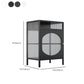 Industrial Curio Cabinet Metal Glass Doors Display Cabinet for Bedroom
