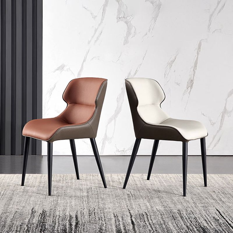 Contemporary Restaurant Leather Side Chair Matte Finish Wingback Dining Chair Clearhalo ' kitchen&dining_furn' 'Dining Chairs' 'Dining Tables & Seating' 'dining_chair' 'furn' 'furn_dining_chair' 'Furniture' 'furniture_dining_chair' 'Kitchen & Dining Furniture' 'kitchen' 1200x1200_8adf907c-3a6e-45d5-8995-89a8209bf96e