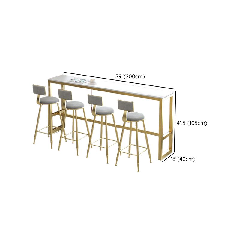 Mesa moderna con altura de barra, mesa de bar tipo bistró con tapa de mármol sintético y base de metal