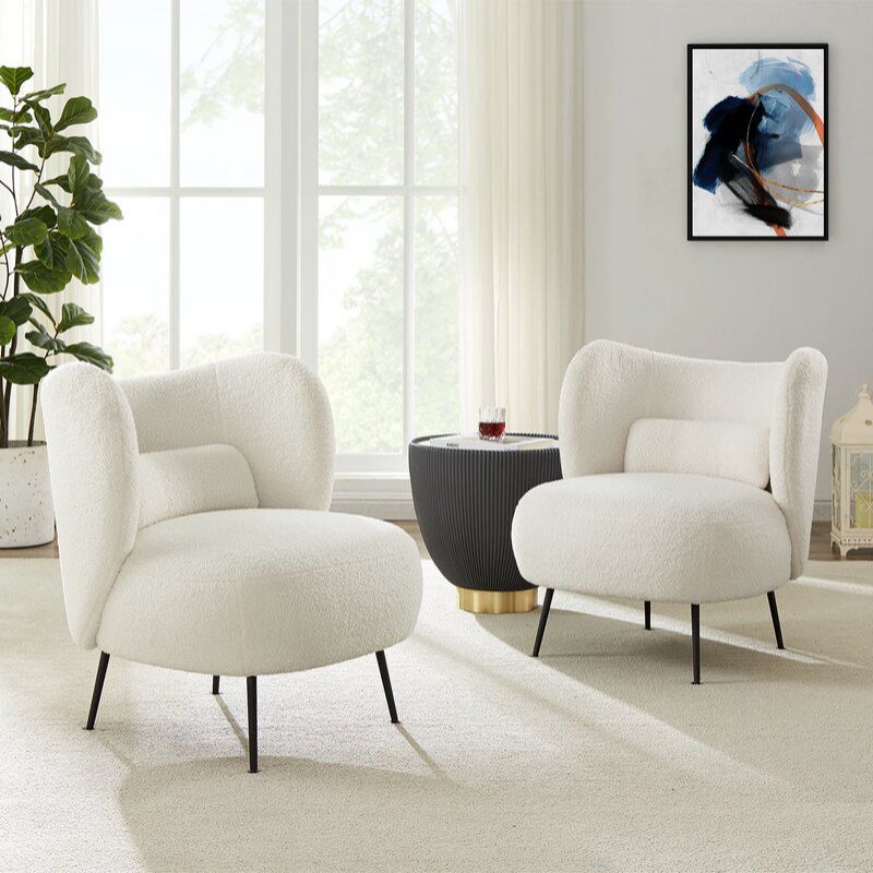 27.5"Wide Pillow Back Armless Slipper Accent Chair for Bedroom Clearhalo 'Accent Chairs' 'accent_chairs' 'Chairs & Seating' 'furn' 'furn_accent_chairs' 'Furniture' 'Living Room Furniture' 1200x1200_8ae09c93-a919-4a91-980c-e2c159ef0111