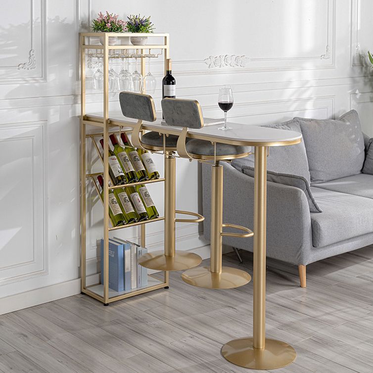 White Stone Bar Dining Table Traditional Luxury Bar Dining Table with Sled Base Clearhalo 'Bar Furniture' 'Bar Tables' 'bar_tables' 'furn' 'furn_bar_tables' 'Furniture' 'furniture_bar_tables' 'Kitchen & Dining Furniture' 1200x1200_8ae0cc5b-0338-4578-a080-b11c275fabab