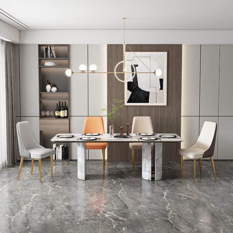 Glam Style Side Chair Leather Parsons Back Dining Chair for Home Clearhalo 'Dining Chairs' 'Dining Tables & Seating' 'dining_chair' 'furn' 'furn_dining_chair' 'Furniture' 'Kitchen & Dining Furniture' 1200x1200_8ae22f6b-9369-4a6f-bcf5-8c21f3ea8641
