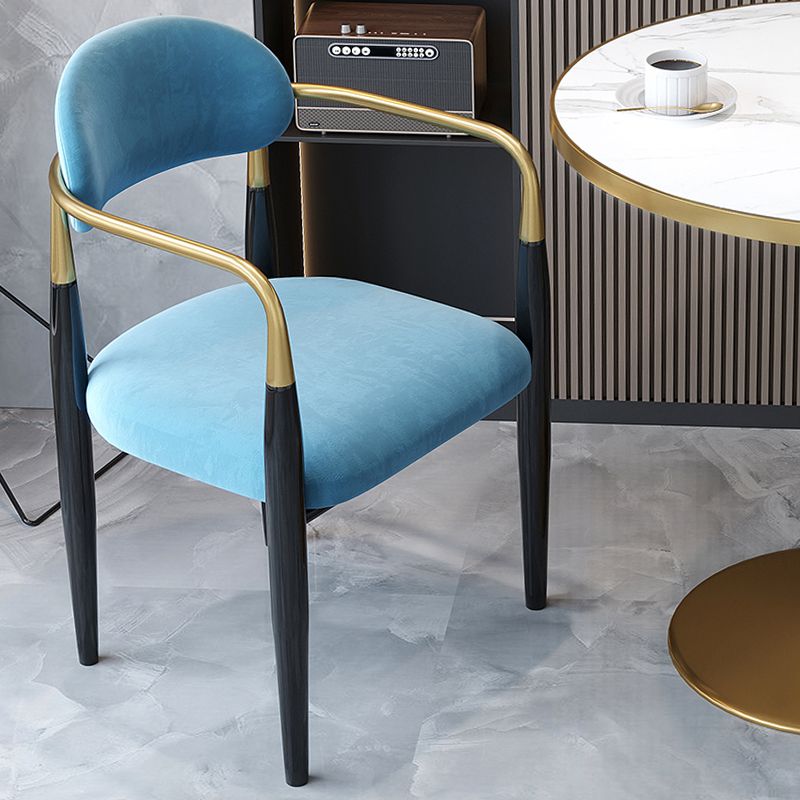 Contemporary Upholstered Arm Chair Home Metal Legs Dining Chair Clearhalo 'Dining Chairs' 'Dining Tables & Seating' 'dining_chair' 'furn' 'furn_dining_chair' 'Furniture' 'Kitchen & Dining Furniture' 1200x1200_8ae2d7a8-cd6a-4fa9-ad13-d4f184ffd022