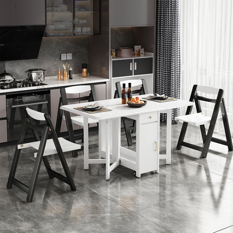 Rectangle Mid-Century Modern Dining Table Drop-Leaf Table with 4 Solid Wood Legs Clearhalo ' dining_table' 'Dining Tables & Seating' 'Dining Tables' 'furn' 'furn_dining_table' 'Furniture' 'furniture_dining_table' 'Kitchen & Dining Furniture' 'kitchen&dining_furn' 'kitchen' 'kitchen_dining_table' 1200x1200_8ae33c94-e82f-4b07-8c40-604e09360303