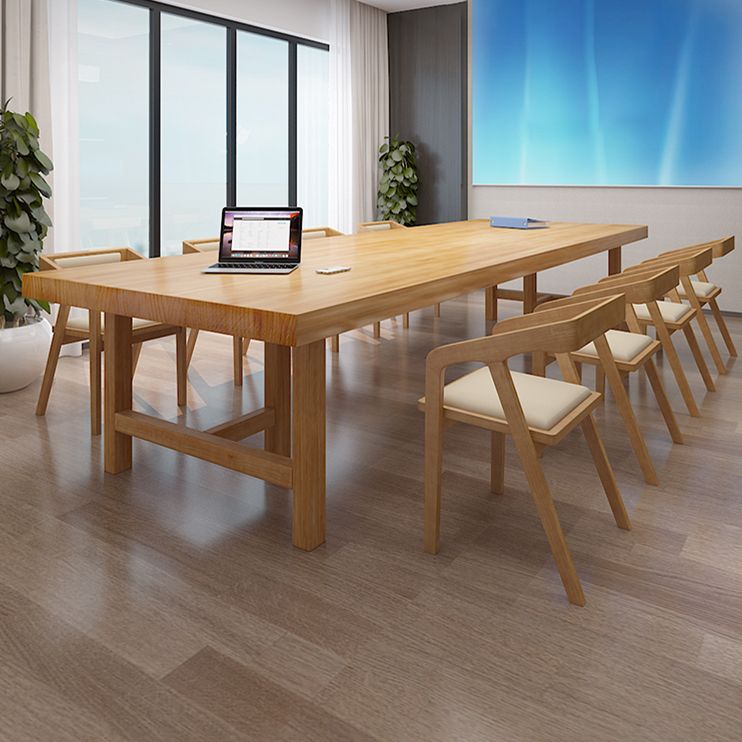 Solid Wood Meeting Table Simplicity Fixed Writing Table for Home Office Clearhalo 'furn' 'furn_office_desk' 'Furniture' 'Office Desks' 'Office Furniture' 'office_desk' 1200x1200_8ae4d885-c7e6-4568-b77a-3c46df80c7b3
