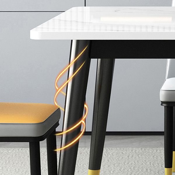 Simple Sintered Stone Dining Table Kitchen Rectangle Shape Dining Table with 4 Legs Base Clearhalo ' dining_table' 'Dining Tables & Seating' 'Dining Tables' 'furn' 'furn_dining_table' 'Furniture' 'furniture_dining_table' 'Kitchen & Dining Furniture' 'kitchen&dining_furn' 'kitchen' 'kitchen_dining_table' 1200x1200_8ae514e5-e6fd-4e56-b819-85484994ad4c