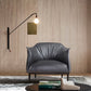 Contemporary PU Leather Arms Included with Black Legs Accent Armchair