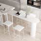 Cafe and Break-room Bistro Accent Dining Table Modern Stone Double Pedestal Counter Table Clearhalo 'Bar Furniture' 'Bar Tables' 'bar_tables' 'furn' 'furn_bar_tables' 'Furniture' 'furniture_bar_tables' 'Kitchen & Dining Furniture' 'kitchen&dining_furn' 'kitchen' 1200x1200_8ae9285a-2531-415e-b7ae-f7e37a3026f0