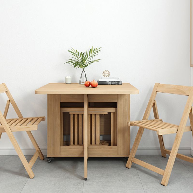 Modern Dining Table Foldable Rectangle Tabletop with Wood Base Clearhalo 'Dining Tables & Seating' 'Dining Tables' 'dining_table' 'furn' 'furn_dining_table' 'Furniture' 'Kitchen & Dining Furniture' 1200x1200_8aeae3e4-064e-471b-b385-4f9c8fdad46c