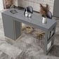 Stone Top Bar Stool Table Glam Style Rectangle Pub Table with Storage Clearhalo 'Bar Furniture' 'Bar Tables' 'bar_tables' 'furn' 'furn_bar_tables' 'Furniture' 'Kitchen & Dining Furniture' 1200x1200_8aeba21e-b911-4854-85c4-77f65e8b40cc