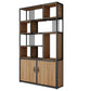 Metal and Wooden Bookcase Home Open Storage Bookshelf with 2 Doors Clearhalo 'Bookcases' 'furn' 'furn_bookcases' 'Furniture' 'Office Furniture' 1200x1200_8aec11ec-f48f-4b3a-9e5c-0192c8d849c0