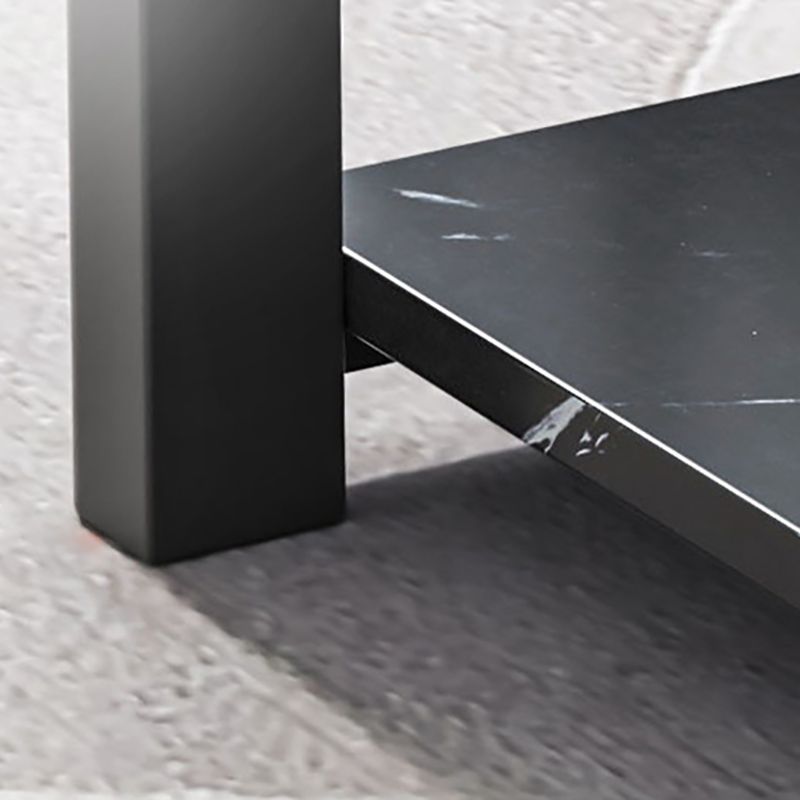 Glam Frame Salontafel Leisteen Cocktailtafel met Opbergplank voor Woonkamer