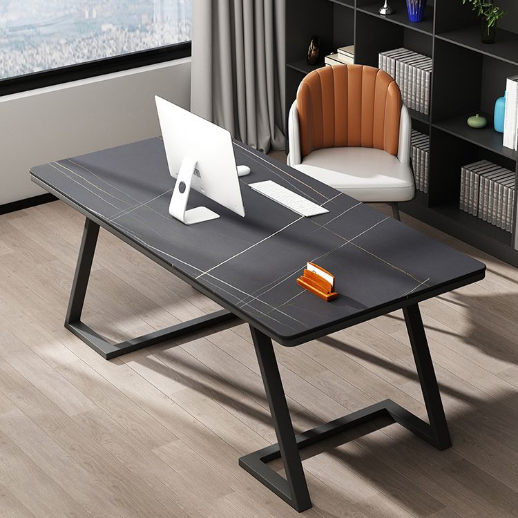 Bureau d'ordinateur rectangulaire contemporain bureau de bureau fini antique