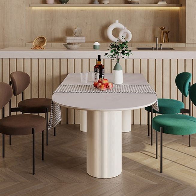 Irregular Sintered Stone Dining Table Modern Island Table with Wooden Double Pedestal Clearhalo ' dining_table' 'Dining Tables & Seating' 'Dining Tables' 'furn' 'furn_dining_table' 'Furniture' 'furniture_dining_table' 'Kitchen & Dining Furniture' 'kitchen&dining_furn' 'kitchen' 'kitchen_dining_table' 1200x1200_8aef8592-ff8d-4505-9ff8-a9ff331d0db8