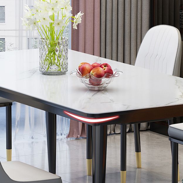 Simple Rectangle Shape Kitchen Dining Table Sintered Stone Dining Table with 4 Legs Base Clearhalo ' dining_table' 'Dining Tables & Seating' 'Dining Tables' 'furn' 'furn_dining_table' 'Furniture' 'furniture_dining_table' 'Kitchen & Dining Furniture' 'kitchen&dining_furn' 'kitchen' 'kitchen_dining_table' 1200x1200_8af0123e-263b-48a9-bd16-8e68ebf47617