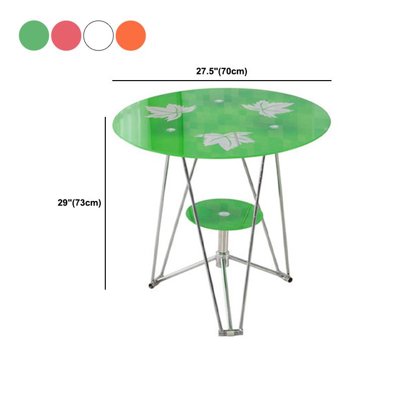28.7"H Modern Metal Frame Base Round Glass Top Coffee Table with Shelf Clearhalo 'Coffee & Accent Tables' 'Coffee Tables' 'coffee_tables' 'furn' 'furn_coffee_tables' 'Furniture' 'Living Room Furniture' 1200x1200_8af06ca9-6403-473c-86d7-baf32b81cbfd