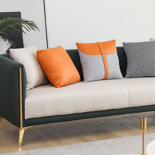 Glamour Square Arm Sofa 29.13 "hoher Kunstledersofa -Fleckenfestigkeit