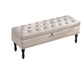 Rectangle Upholstered Bedroom Bench Modern Seating Bench with Wooden Base