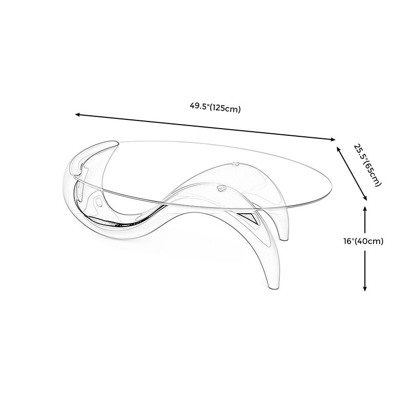 15.7 "H Samenvatting Basis Transparant glasronde Table top salontafel