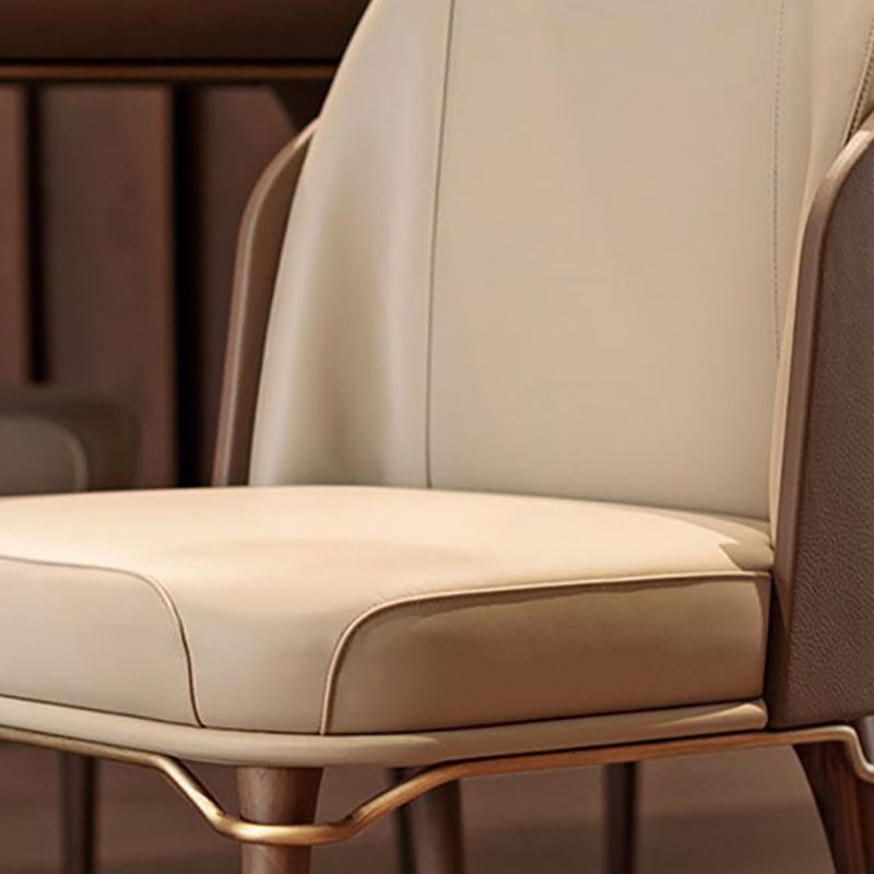 Minimalist Style Leather Dining Chairs Upholstered Armless Solid Back Chair (Set of 4) Clearhalo ' kitchen&dining_furn' 'Dining Chairs' 'Dining Tables & Seating' 'dining_chair' 'furn' 'furn_dining_chair' 'Furniture' 'furniture_dining_chair' 'Kitchen & Dining Furniture' 'kitchen' 1200x1200_8af2b053-3f57-41aa-b4a6-991cc2c54f0f