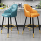 Glam Metal Barstool Faux Leather Kitchen Counter Stool in Matte Finish with 4 Legs Clearhalo 'Bar Furniture' 'Bar Stools' 'bar_stools' 'furn' 'furn_bar_stools' 'Furniture' 'Kitchen & Dining Furniture' 1200x1200_8af3a57d-c6b7-4e4a-8bef-7f1e46c5ff53