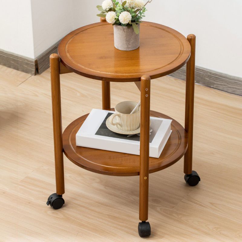 4 Legs End Table Wood Round Side End Table with Shelves for Living Room Clearhalo 'Coffee & Accent Tables' 'End & Side Tables' 'end_side_table' 'end_side_tables' 'furn' 'furn_end_side_tables' 'Furniture' 'furniture_end_side_table' 'Living Room Furniture' 1200x1200_8af43556-7669-420e-98c0-19a11b938938