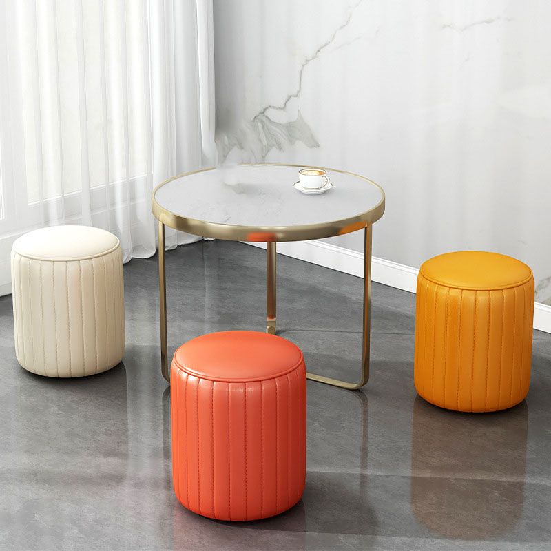 Solid Color Leather Standard Stool Modern Style Simple Round Cushion Stool Clearhalo 'furn' 'furn_ottomans_poufs' 'Furniture' 'Living Room Furniture' 'Ottomans & Poufs' 'ottomans_poufs' 1200x1200_8af4fec4-509b-4a86-9e7e-77c010fabe1c
