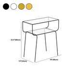 Table de nuit en verre de nuit en métal industriel avec 1 étagère, 23,6 "de haut