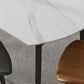 Modern Style Round 4 Legs Table Stone Dining Room Home Furniture with Drop-Leaf Clearhalo ' dining_table' 'Dining Tables & Seating' 'Dining Tables' 'furn' 'furn_dining_table' 'Furniture' 'furniture_dining_table' 'Kitchen & Dining Furniture' 'kitchen&dining_furn' 'kitchen' 'kitchen_dining_table' 1200x1200_8af5ff84-4809-4535-8858-a1cecb624b93