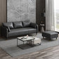 Faux Leather Sofa 31.49" High Square Arm Sofa with 2 Pillows