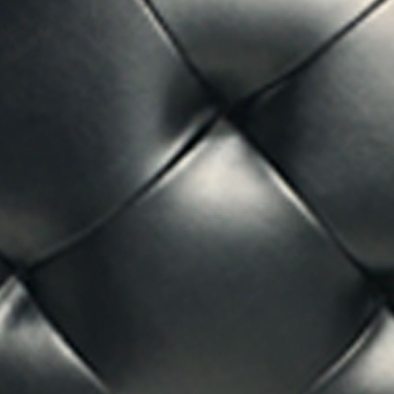 Mid-Century Modern Pouf Ottoman Genuine Leather Tufted Cylinder Shape Ottoman