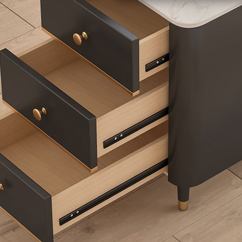 White Pedestal Writing Desk Glam Office Desk with 3 Storage Drawers Clearhalo 'furn' 'furn_office_desk' 'Furniture' 'Office Desks' 'Office Furniture' 'office_desk' 1200x1200_8af8102a-8030-42de-9936-112ef46d4413