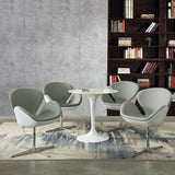 White Stone Table with Plastic Tulip Contemporary Round Dining Table