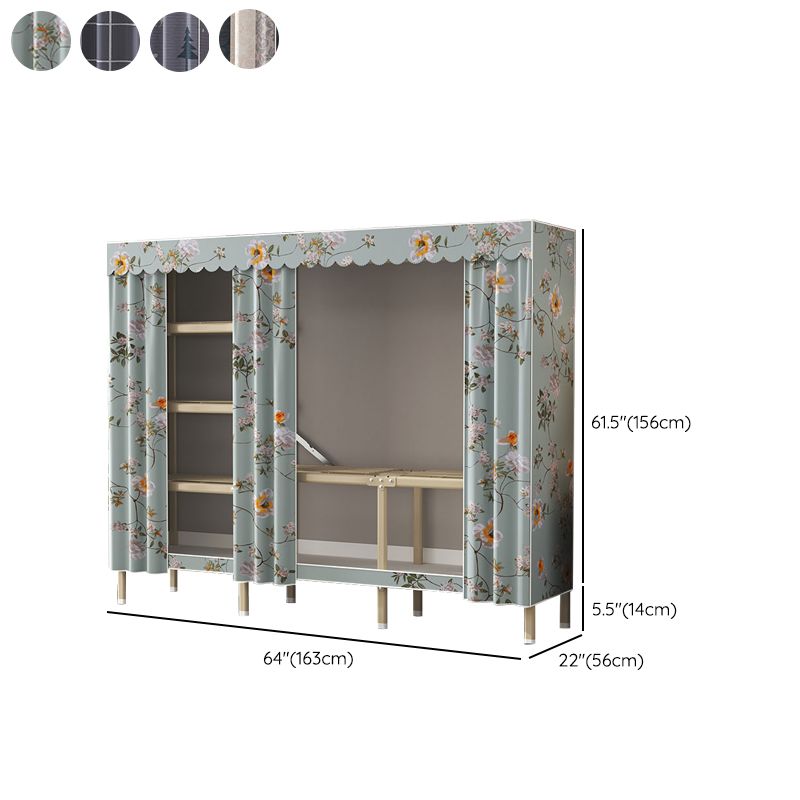 Modern Wardrobe Armoire with Legs Steel Wardrobe Cabinet with Shelves Clearhalo 'Armoires & Wardrobes' 'armoires_wardrobes' 'Bedroom Furniture' 'furn' 'furn_armoires_wardrobes' 'Furniture' 1200x1200_8af9e996-9971-4cac-a10c-d318b4c1fca9