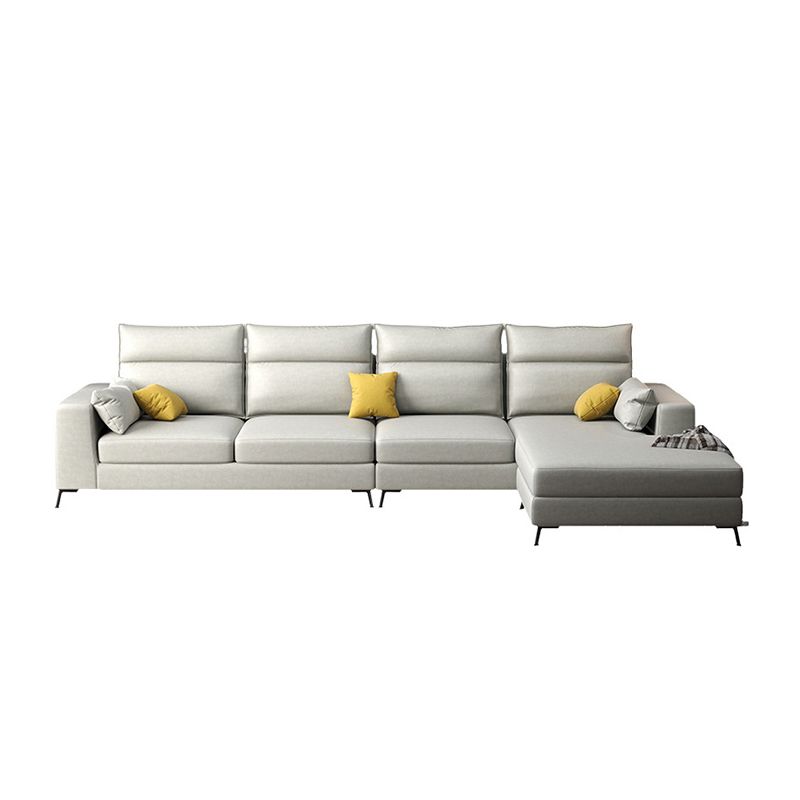 Scandinavian Faux Leather Sectional for Four People 60.63" Wide