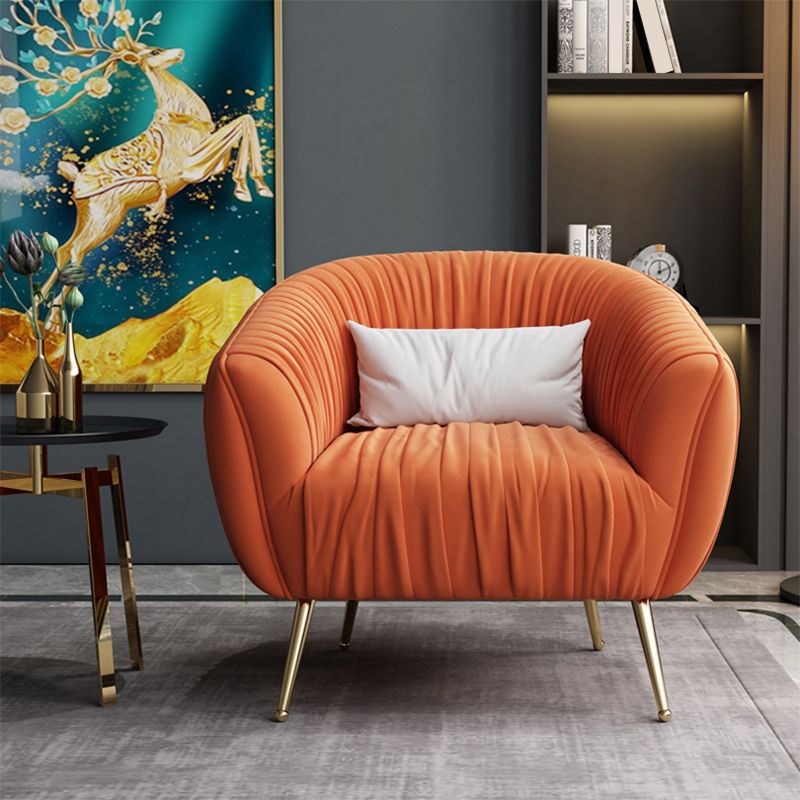 Modern Pillow Back Chair Solid Color Upholstered Sloped Arms Chair Clearhalo 'Accent Chairs' 'accent_chairs' 'Chairs & Seating' 'furn' 'furn_accent_chairs' 'Furniture' 'Living Room Furniture' 1200x1200_8afc874a-6fba-4891-b8f2-4aca3feddab8