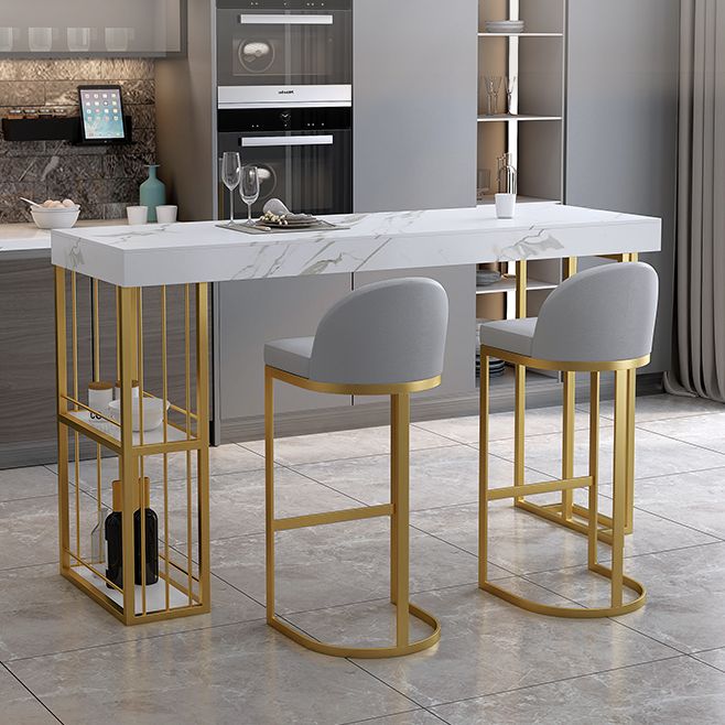 Sgabello da bar con pranzo imbottito glam con base in metallo