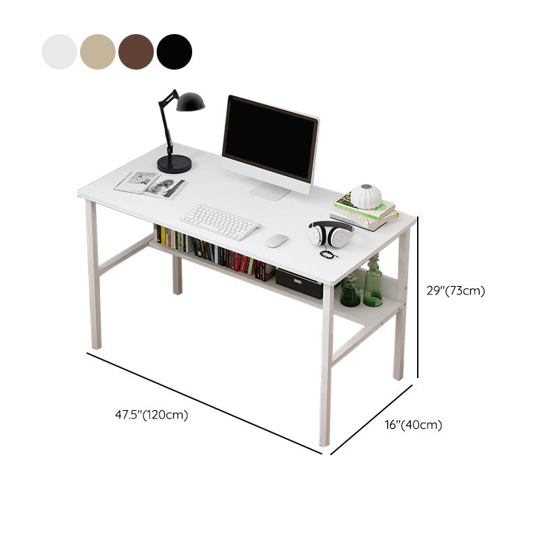 Bureau d'écriture rectangulaire en bois bureau de bureau avec des jambes en métal